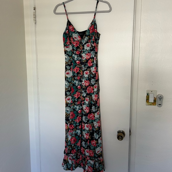 Majorelle Quincy Midi Dress with Slit - Pink and Blue Florals - Picture 4 of 10